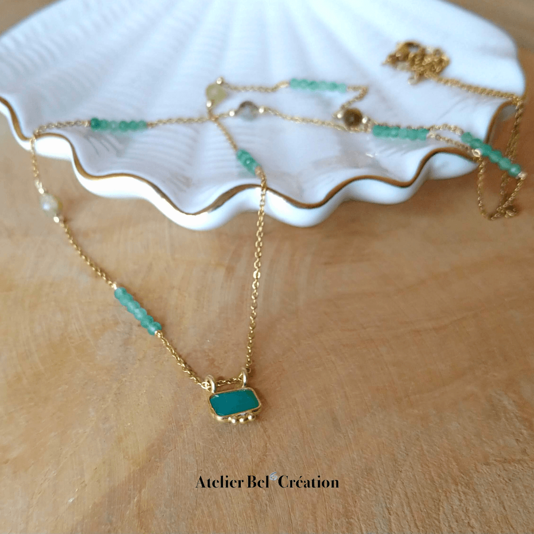 Collier fin perles naturelles « Némésis » - Atelier Bel’Création