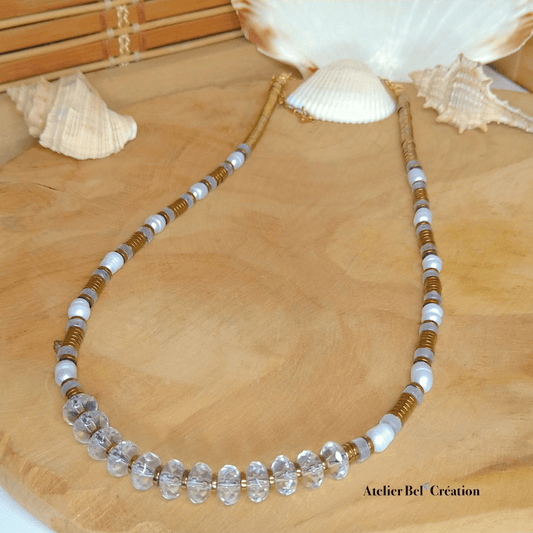 Collier Pierre naturelle en Quartz Clair "Clarity - Atelier Bel’Création