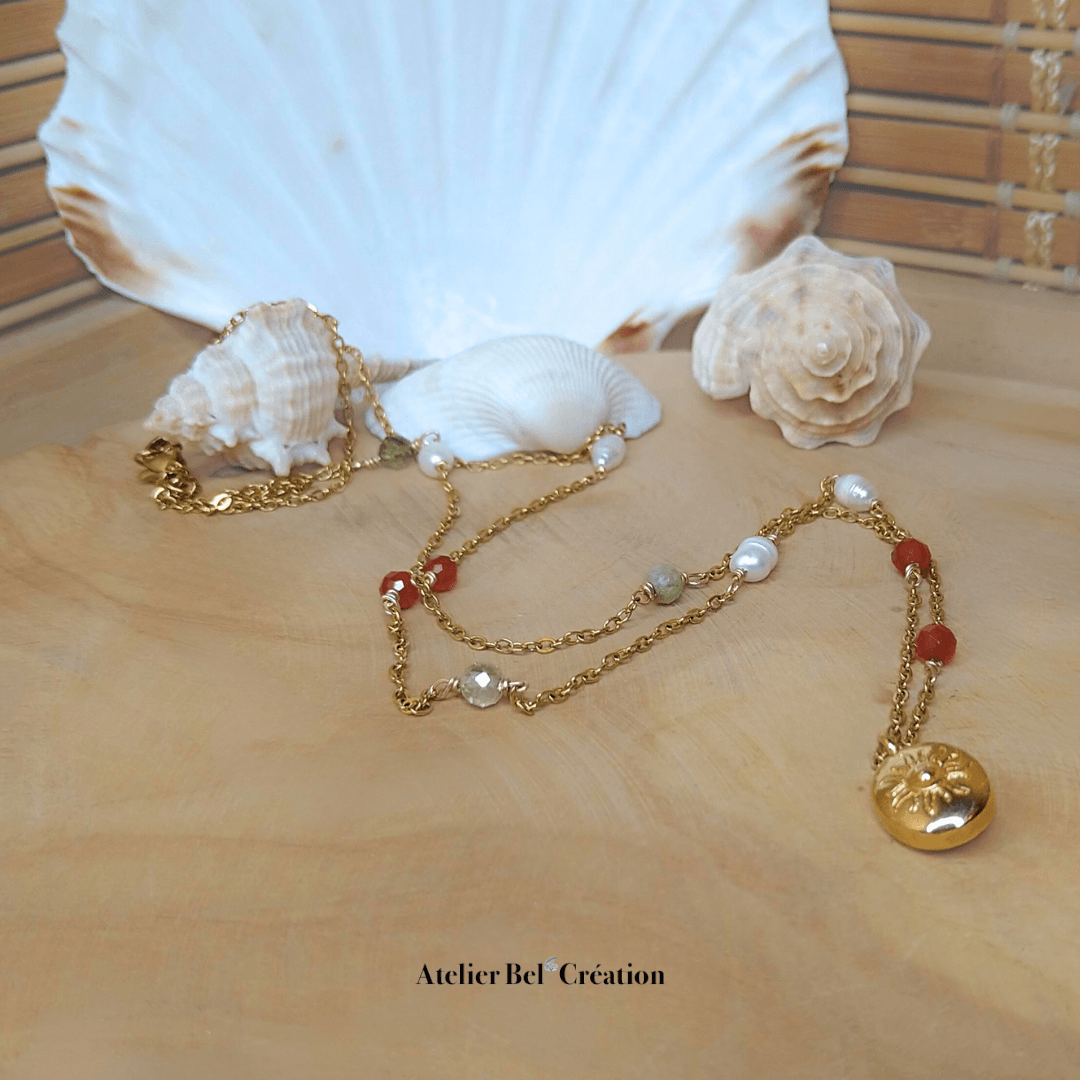 Collier perles et pendentif « Toluca » - Atelier Bel’Création