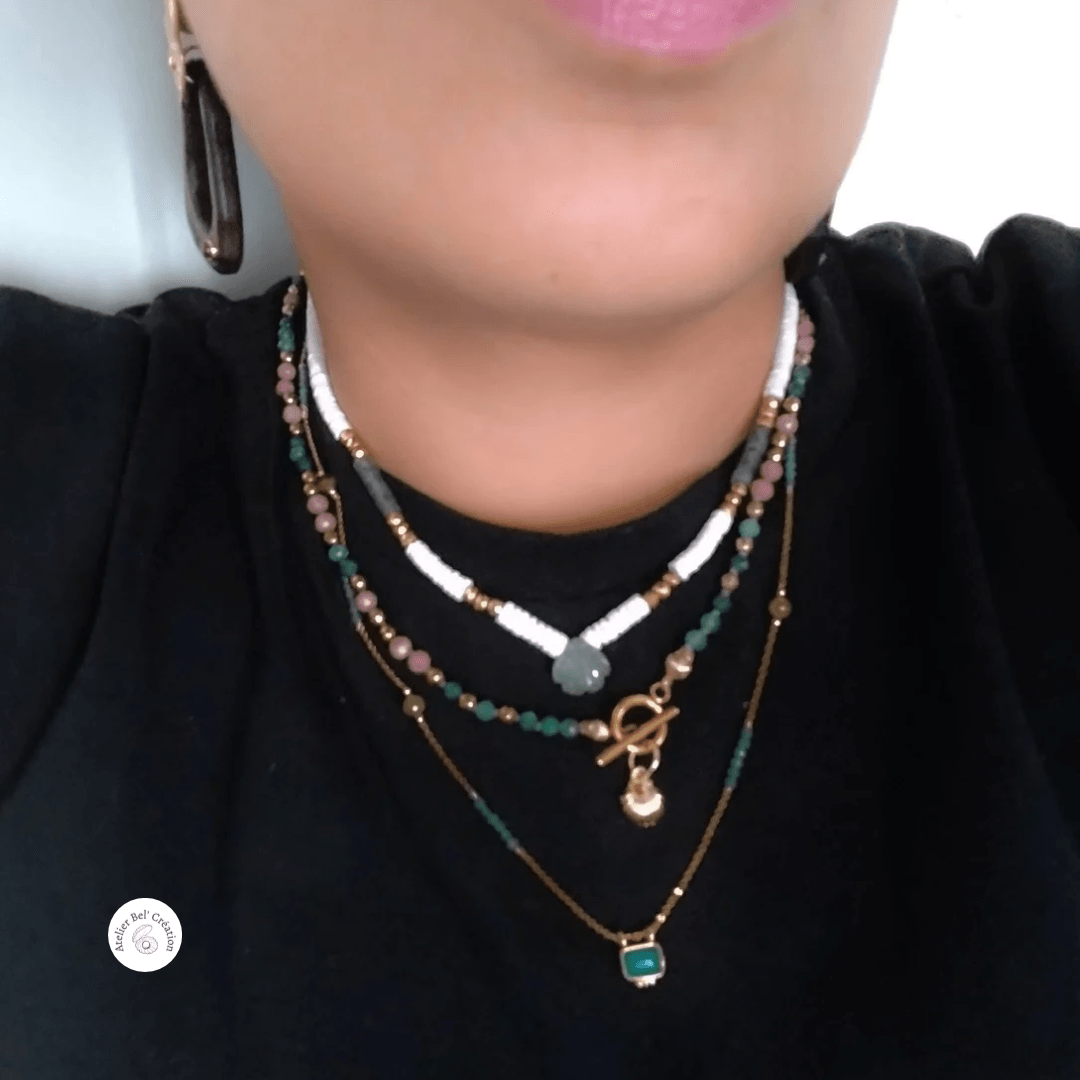 Collier fin perles naturelles « Némésis » - Atelier Bel’Création