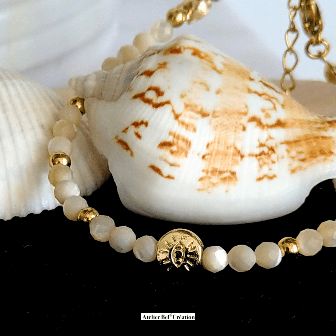 Bracelet nacre « Iris » - Atelier Bel’Création