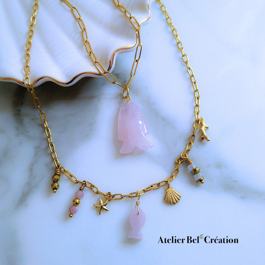 Colliers Quartz Rose « Fishermans »