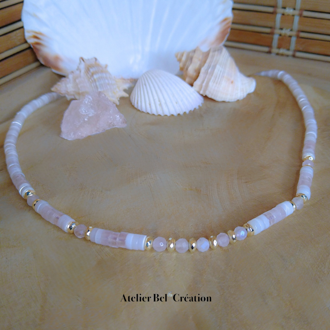 Colliers heishi en nacre « Summer time »