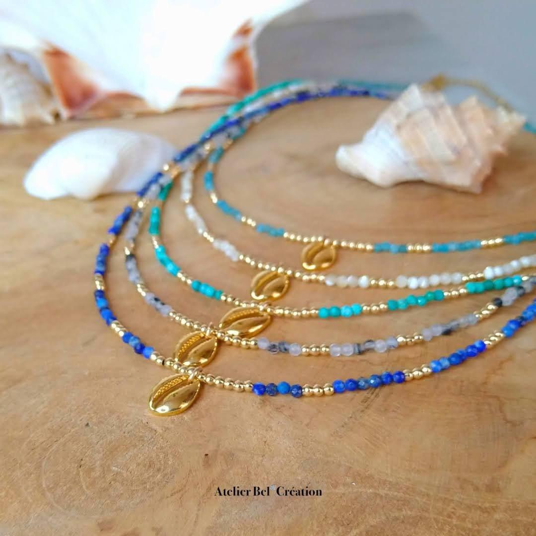 Collier choker fin « Summer Time » - Atelier Bel’Création