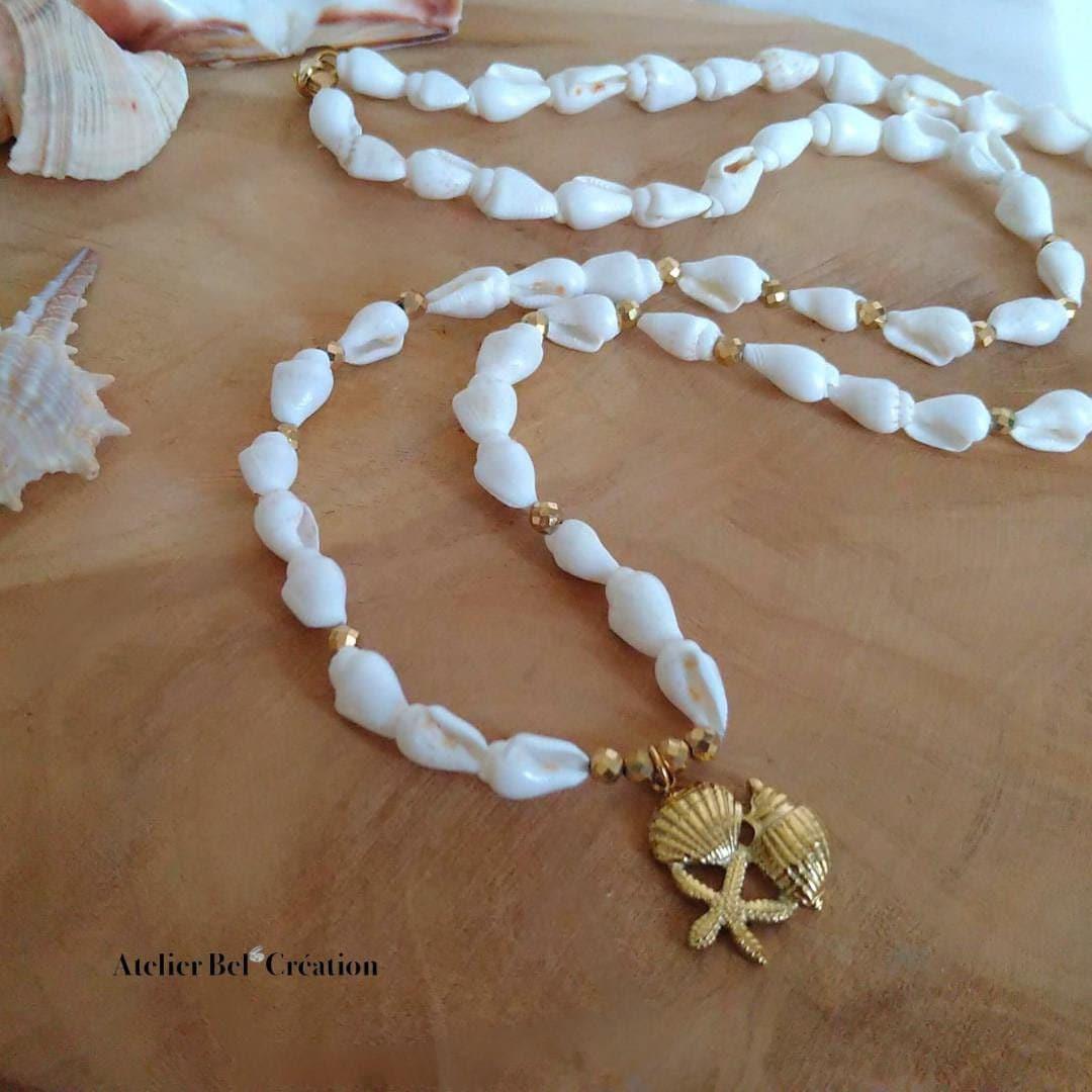 Collier sautoir coquillages « Sea and Shell » - Atelier Bel’Création