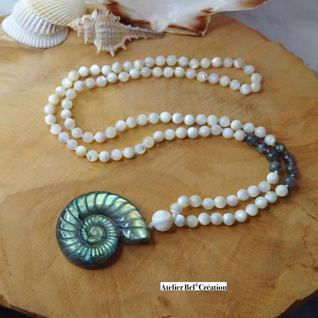 Collier long / Mala Labradorite