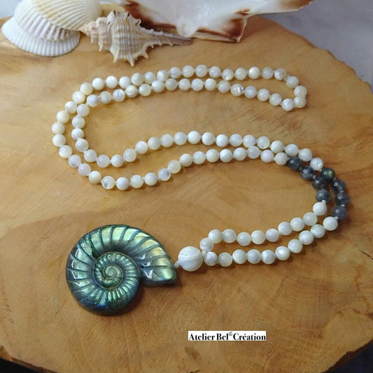 Collier long / Mala Labradorite