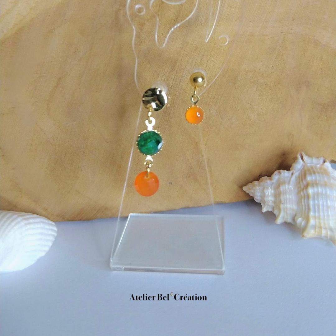 Boucle d’oreille Pendantes « Mélida » - Atelier Bel’Création