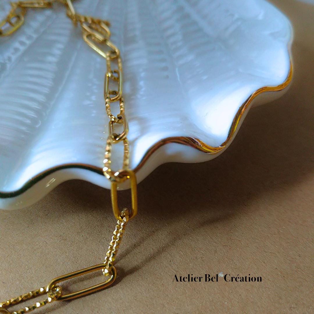 Amethyst gemstone Necklace | shell pendant, golden stainless steel chain, heishi necklace