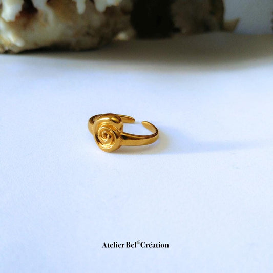 Shell Ring adjustable - Golden stainless steel